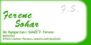 ferenc sohar business card